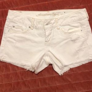 White Jean shorts